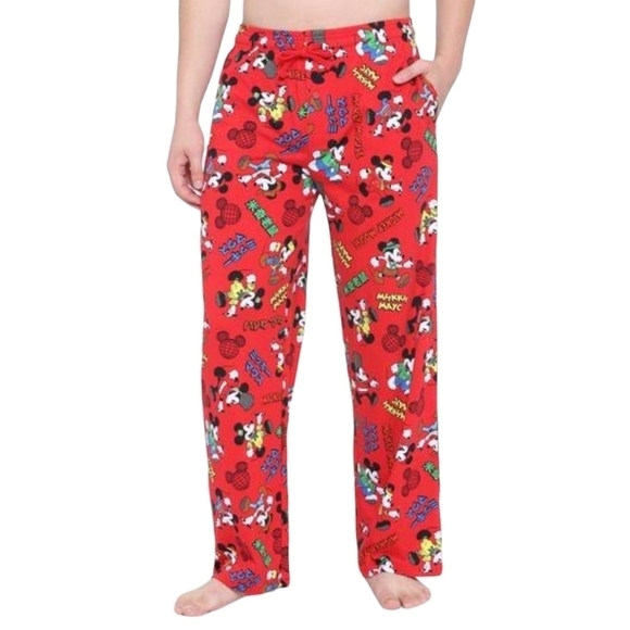Disney | Adult Red & Black Mickey Mouse Unisex Pajama Pants (Size 2XL) - Picture 2 of 9